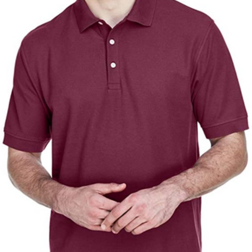***NEW*** Devon & Jones Men's Pima Piqué Short-Sleeve Polo Burgundy Size Small - Picture 2 of 5